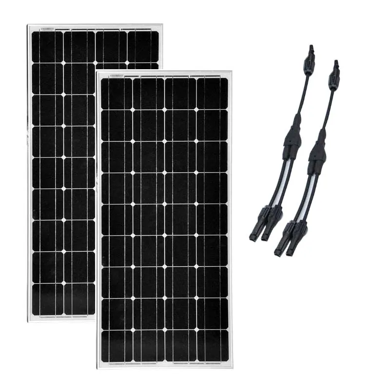 

Solar Panels For Home 24v 200w Solarny Panel 12v 100w 2 Pcs Solar Car Charger Rv Motorhome Caravan Car Camp Phone Charger