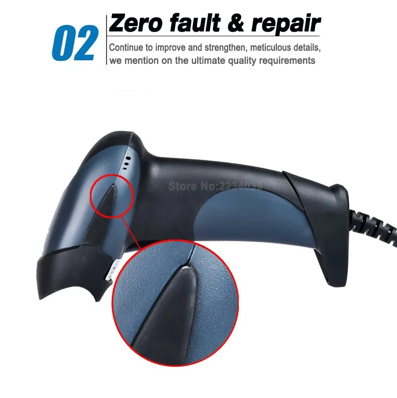 Scanner de Código de Barras de Alta Leitor de Código de Barras Pos para Supermercado Atacado Novo Wired Handheld Qualidade 1d Laser Barcode Scanner 32bit Usb 6 Atacado Novo 32bit usb wired handheld scanner