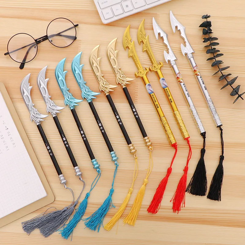 

40 PCS Creative Sword Modeling Students Neutral Black Pen 0.5 Mm Student Stationery Neutral Pen Wholesale