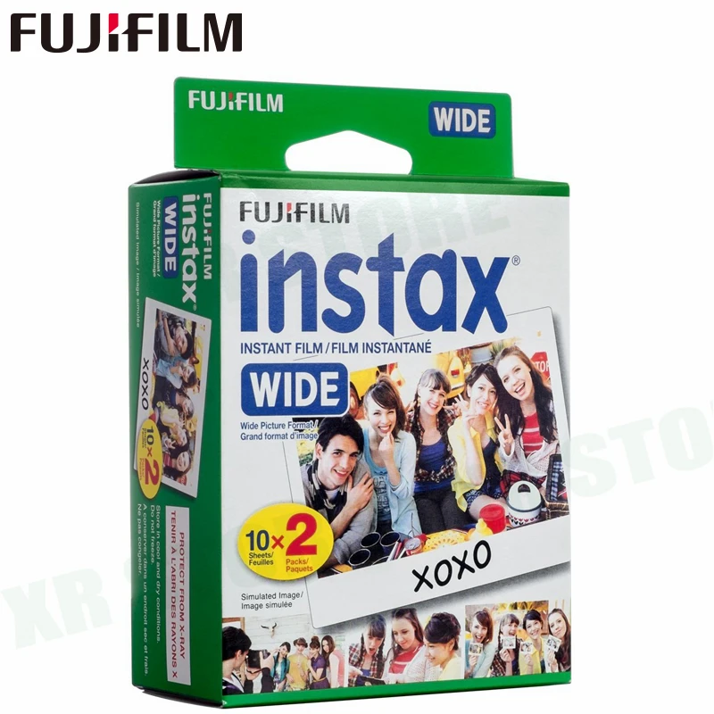 20 пленок Fujifilm Instax Wide Instant White Edge для камеры Fuji 100 200 210 300 500AF Ломография