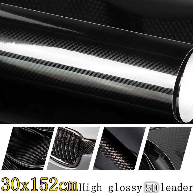 Автомобильный Стайлинг 30 см x 152 см, супер качество, глянцевая 5D углеродная волоконная пленка для оклеивания автомобиля, виниловая пленка для мотоцикла, автомобильные наклейки, аксессуары