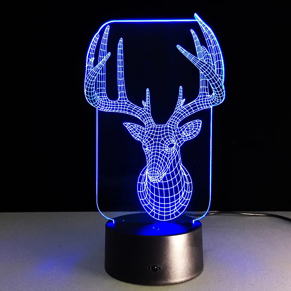 The New 3d Touch Led Lamp 7 Colorful Nightlight Christmas Decoration