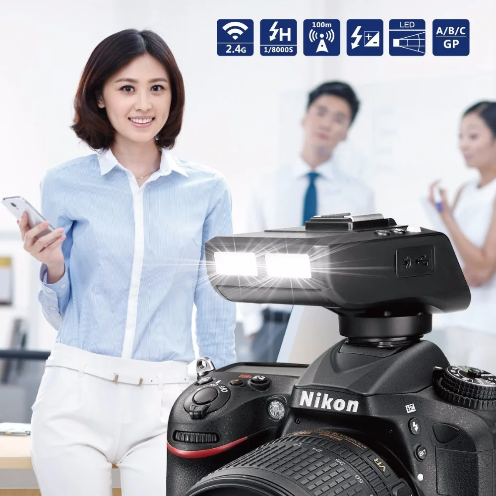 Meike MK-GT620 2,4 ГГц беспроводной Горячий башмак Flash Trigger Комплект передатчик приемник для цифровых зеркальных камер Nikon
