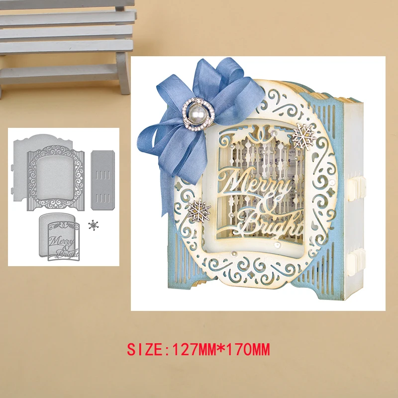 

NO.3 Christmas 3D Card frame Metal Cutting Dies Craft Album Dies Scrapbooking New 2019 Dies Embossing Stencils Paper Card Making