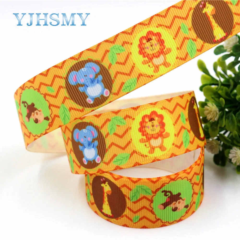 YJHSMY 181131 25 мм 10 ярдов мультфильм печатных grosgrain ленты DIY ручной работы свадебные