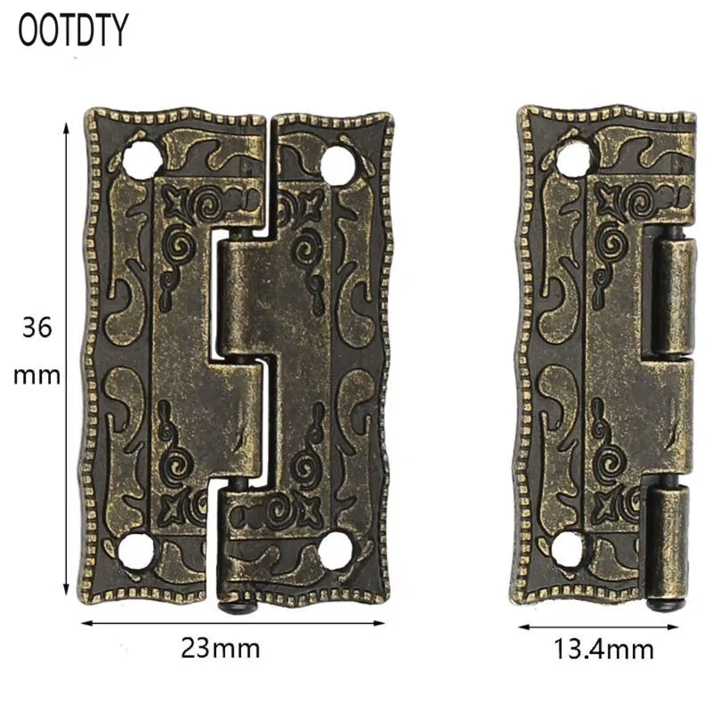 10 шт. 36x23 мм античная бронза шарнир деревянная мебель шкатулка фурнитура для шкафа