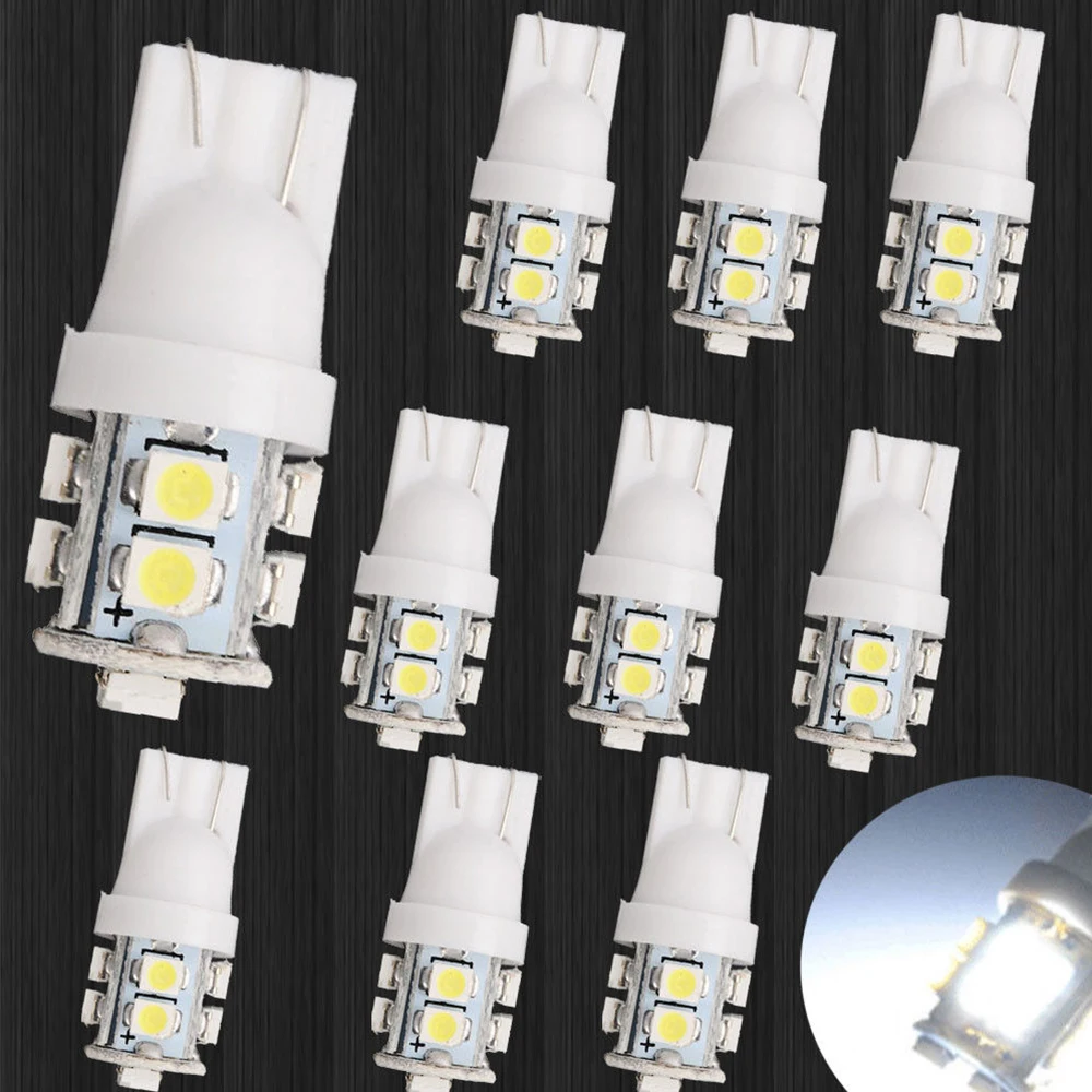 

Universal 10Pcs/set White Car Lights 10 LED 1210 SMD T10 W5W Bulb Wedge Side Light Bulb Lamp Ultra Car Accessories