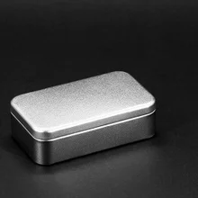 108x64x32 мм милая маленькая прямоугольная Серебряная жестяная коробка для чая или чехол для ювелирных изделий контейнер без печати