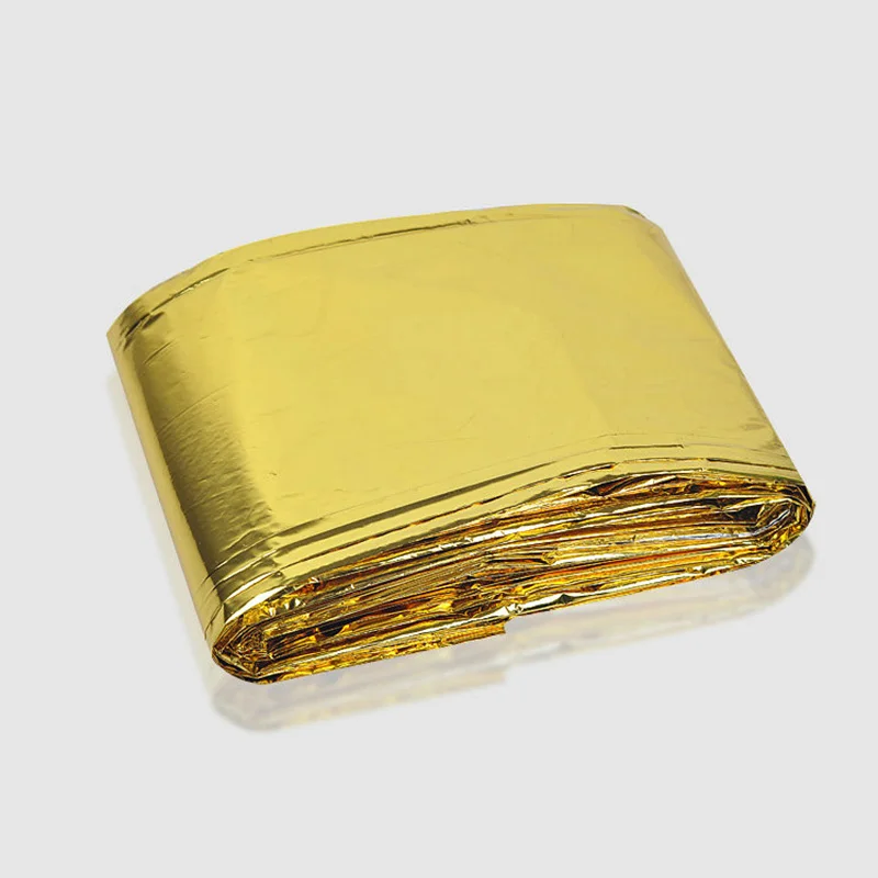 

160 x 210cm Emergency Foil Mylar Blanket Rescue Thermal Aids Retain Body Heat for Camping LSMK99