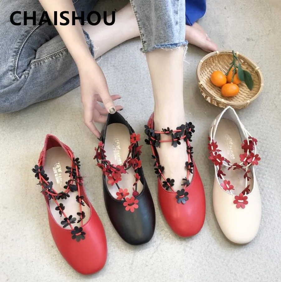 CHAISHOU/Женская обувь Новинка 2019 года без застежки из искусственной кожи с мягкой