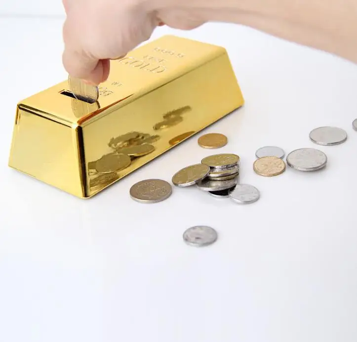 

200PCS ABS Plastic Piggy Bank Gold Bullion Brick Coin Box Case Saving Money Box for Kids Children Birthday Gifts Home Decor