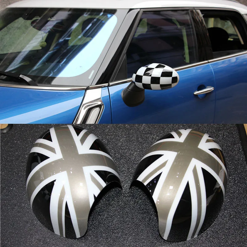 Cubierta Decorativa Para Espejo Retrovisor De Mini Cooper – Diseño A Cuadros, Para Serie R55 A R61