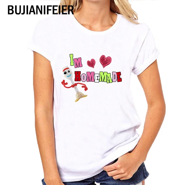 

Summer women's short-sleeved cartoon movie Toy Story forky Printed t-shirt