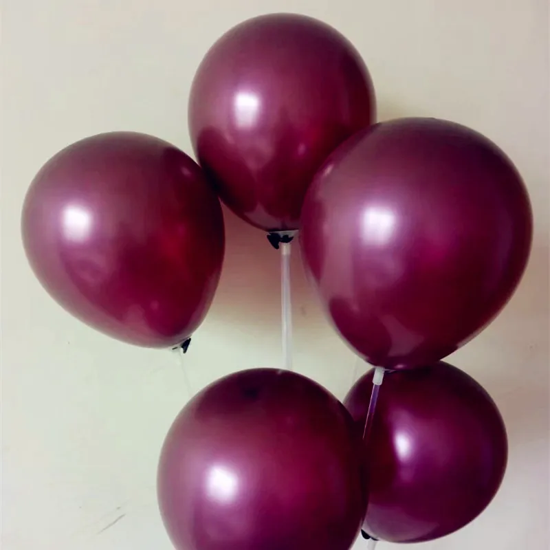 

New arrival wine red ballon 50pcs/lot 10inch pearl latex balloons birthday party decorations adult wedding baloons kids toy