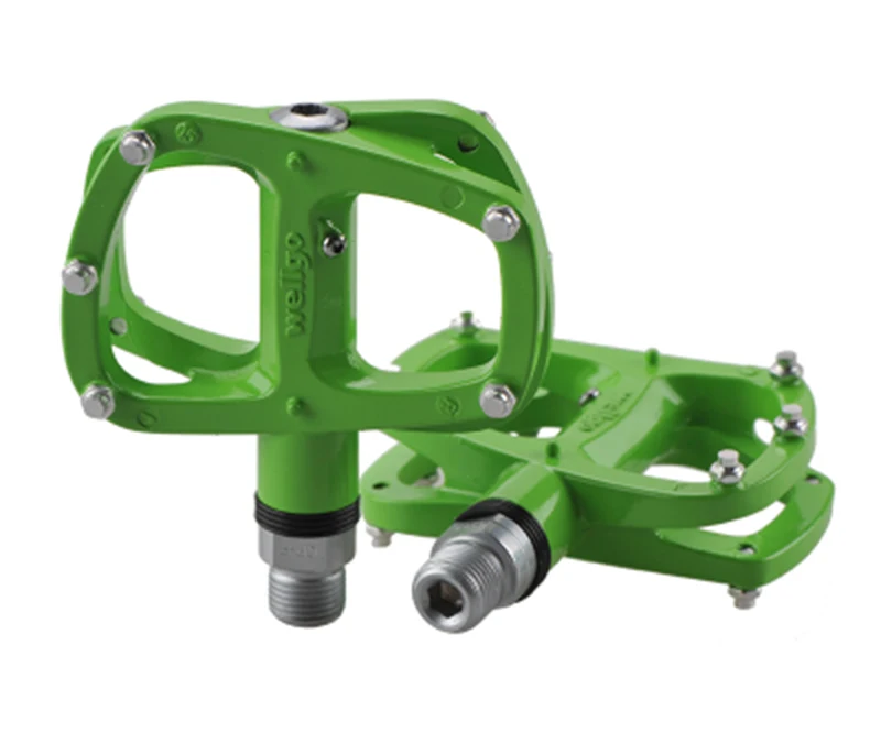 Wellgo R146 MTB ультра-светильник педали из магния/сплава для шоссейного велосипеда педали для велосипеда 312 г - Цвет: Green