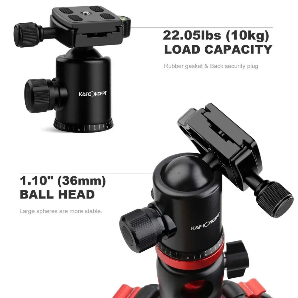K&F Concept TM2534T DSLR Camera Tripod 66'