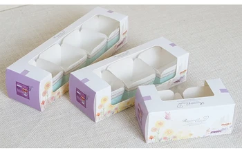 

L Size27*7*6cm Purple Open window Baking box Sweet circle Cheese carton packaging Cheese Cake Packing box100pcs/lot