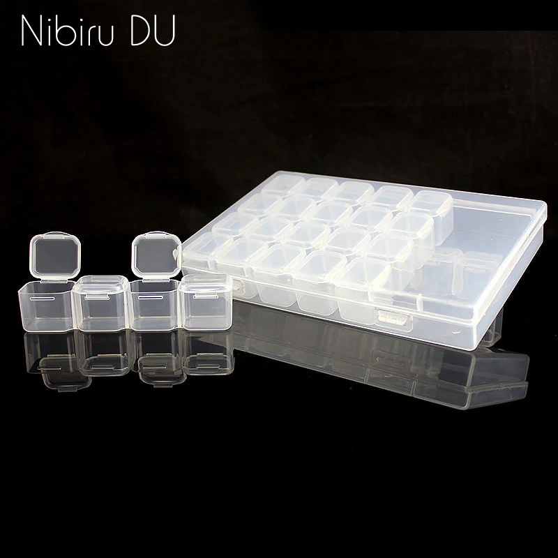 28 слотов Прозрачный Пластиковый пустой ящик для хранения ногтей инструменты Дисплей Коробка для хранения