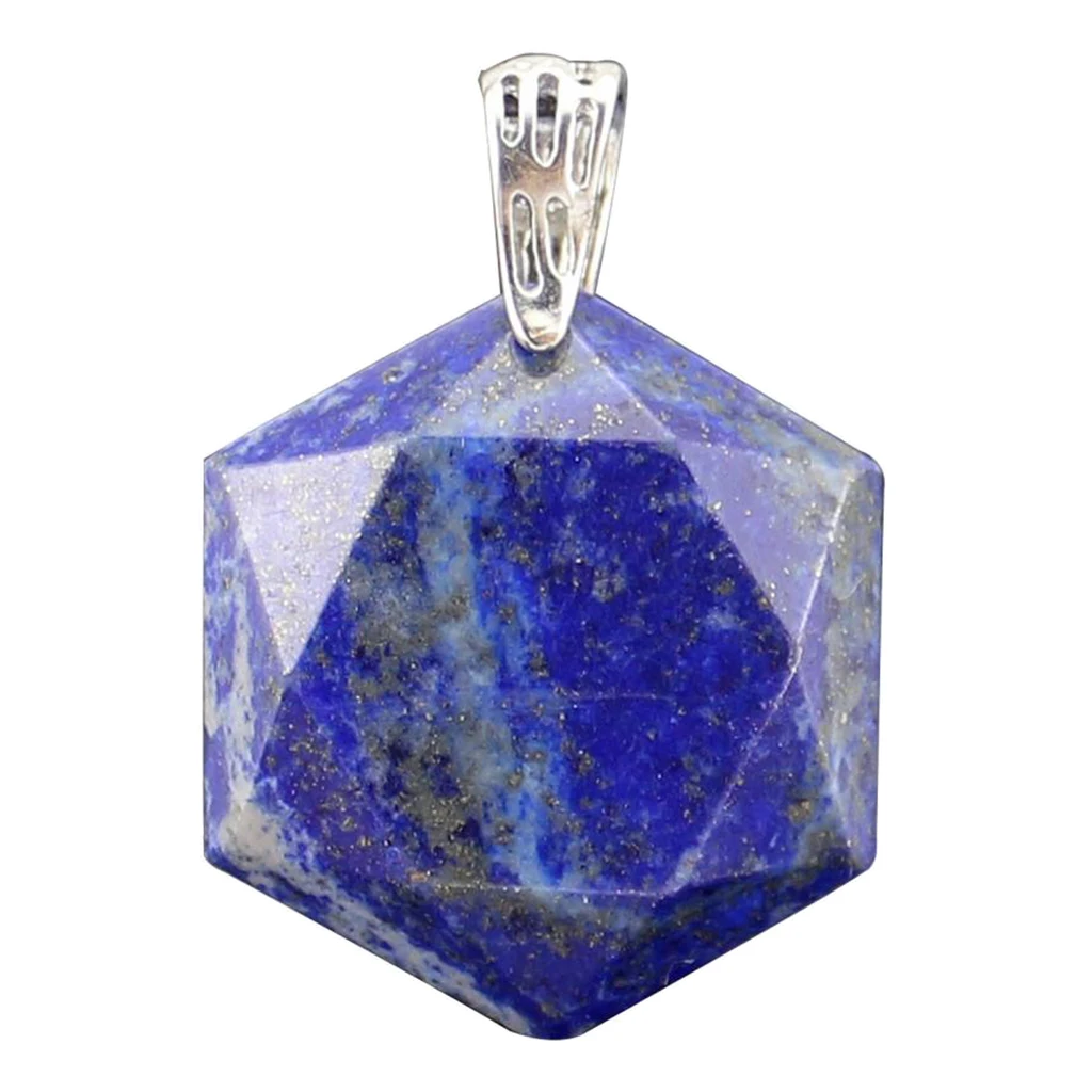 Luster Smooth Polished Crystal Jewish Star of David Hexagram Shape Stone Pendant for Necklace Pendant Metal Bail Clasp
