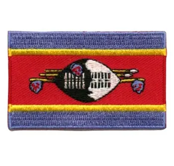 

Swaziland Flag Embroidery Patches Made by Twill with Flat Broder and Iron On Backing Customized MOQ50pcs free shipping by Post