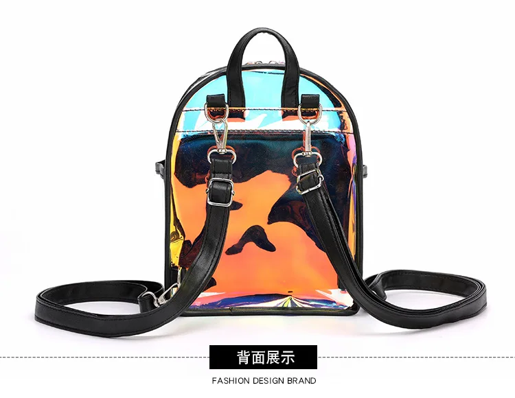 Women Mini Backpack PVC Transparent Jelly School Bags for Teenage Girls Laser School Backpack Purse Clear Bag