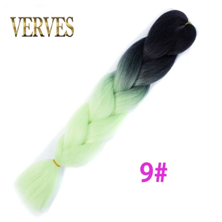 VERVES 5 шт./лот синтетические двухцветные высокотемпературные волокна Омбре плетение волос 24 дюймов Крупногабаритные косички для наращивания волос - Цвет: T27/30/4