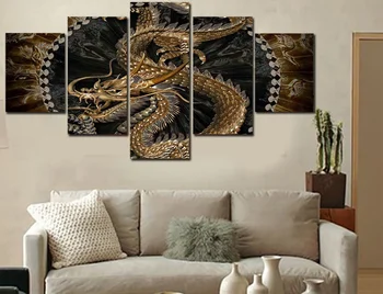 

5 2017 hd print animal dragon art oil painting canvas print canvas room decoration posters printed picture