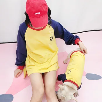 

Contrast Color Family Parent-Child Clothes For Dog Pet Cat Pitbull Dog Coat Jacket Hoodie Shirt For Women Dog Costume Outfits