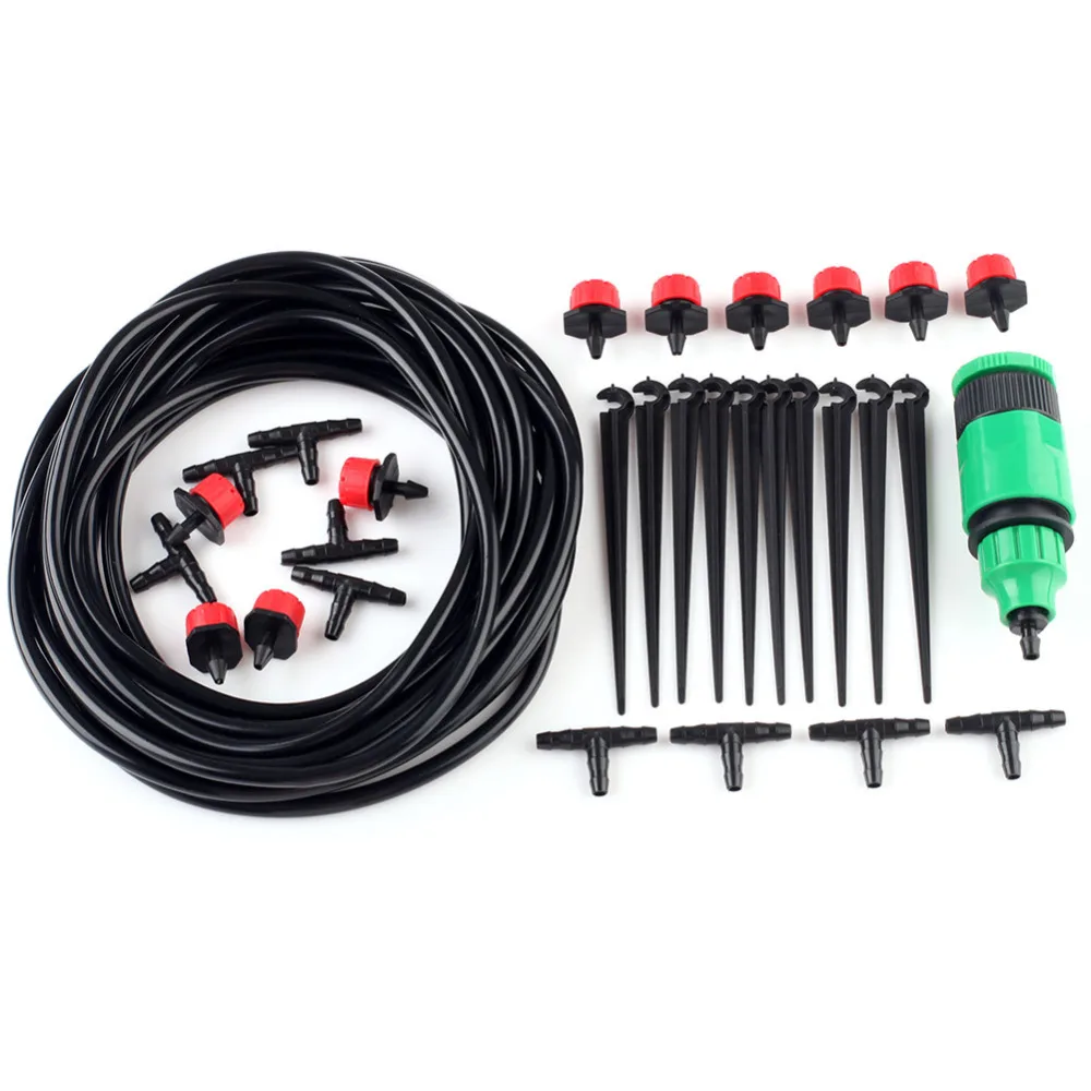 NEW 5m DIY Micro Drip Irrigation System Auto Timer Self Plant Watering