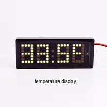 Автомобильный светодиодный точечный матричный дисплей напряжения температуры 4,0~ 25 в многофункциональный 3 в 1 термометр Вольтметр
