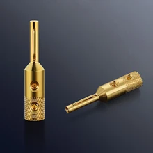 Free shipping Viborg 4Pcs VB401G 99.998% Pure Copper Glod Plated Banana Plug Speaker Cable Plug HIFI Audio banana Plug