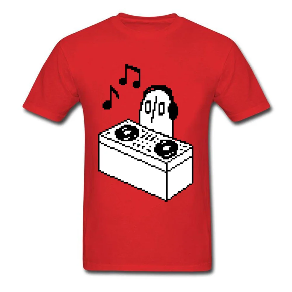 Napstablook DJ Pixel Arts 18275 Men Newest Tops Tees Crew Neck Mother Day 100% Cotton Fabric T-shirts Normal Tops Shirt Napstablook DJ Pixel Arts 18275 red
