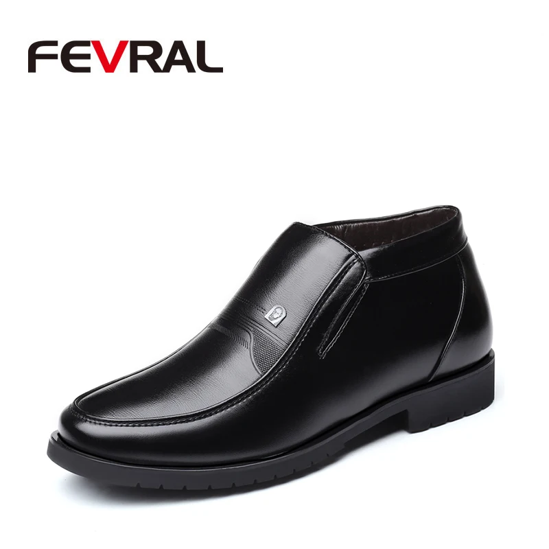 

FEVRAL Brand New Men Casual Winter Shoes PU Leather Lace-up Flat With Shoes Men Comfortable Autumn Men Ankle Boots Size 38-44