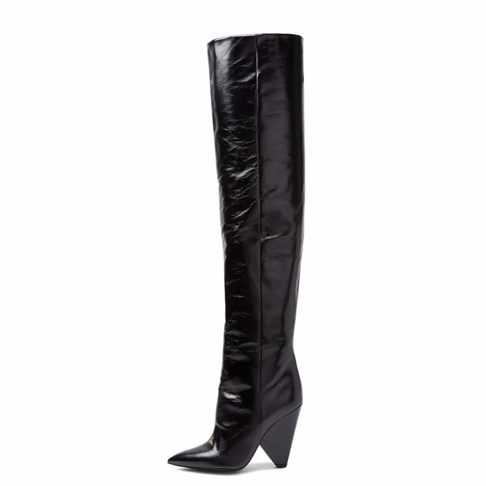 Bottes D'hiver Cours 2019 Noir Étrange Zipper Avec Genou Chaud Dames Livraison Pointu Garder Talons Femelle Chaude Bout Mode Gratuite Au Black dEYqw06qx