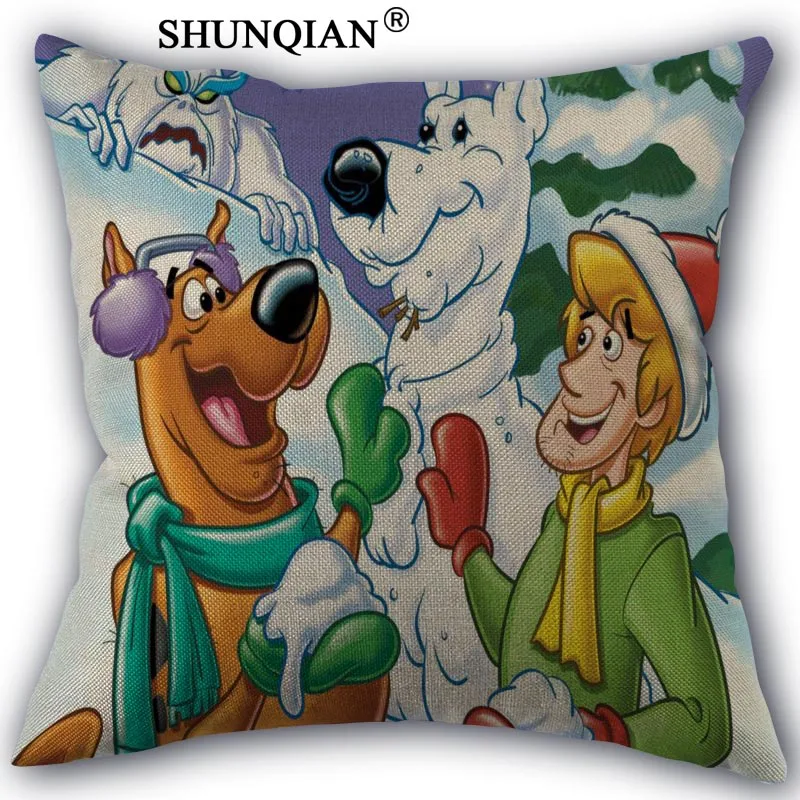 Новое поступление scooby doo льняная наволочка для подушки Постельное белье декоративная наволочка индивидуальный подарок 45x45 см с одной стороны