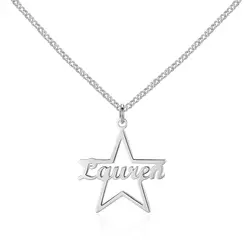 DIY Имя Цепочки и ожерелья Персонализированные 925 sterling silver star кулон Цепочки и ожерелья крошечные индивидуальный заказ Jewelry с любым именем