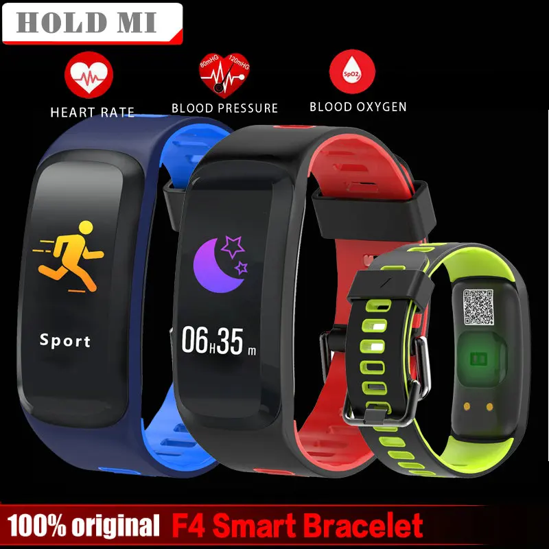 

Hold Mi No.1 F4 Color Screen Smart Bracelet Blood Pressure Blood Oxygen Heart Rate Monitor Smart band For IOS/Android