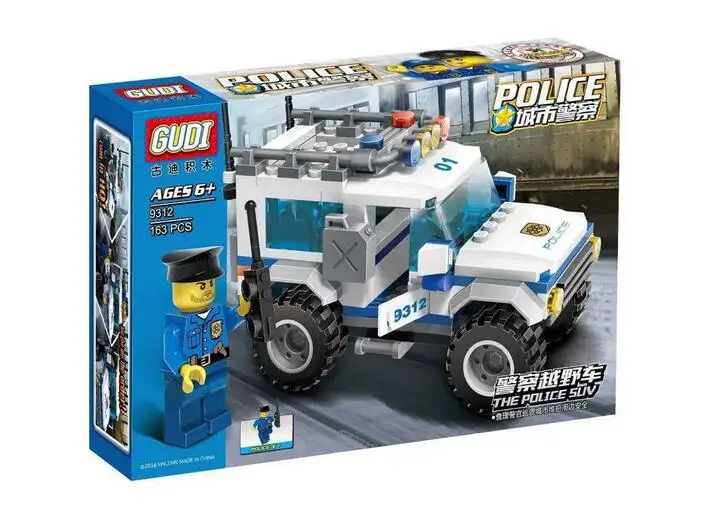 

GUDI City Police Series SUV Building Blocks Compitable Police SUV Blocks Assembled Toys Educational DIY Toy P427