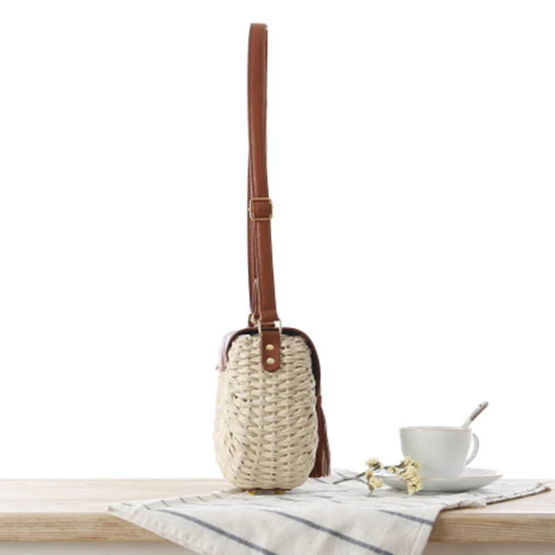 Women INS Popular Handbag Bohemian Bali Rattan Female Beach Straw Bags Vintage Knitted Lady Weave Handmade Shoulder Bag SS0407 (15)