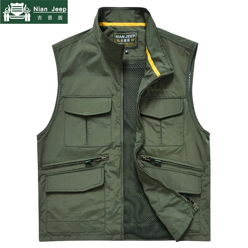 

NIANJEEP 2018 New Fashion Men Casual Vest High Travel Vest Tops Multi-pockets Vest Photography Waistcoat chalecos para hombre