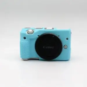 Black/Camouflage Green/Red/Pink/Brown/Blue/Yellow/White Soft Silicone Rubber Armor Body Skin Case Cover For Canon EOS M3 Camera