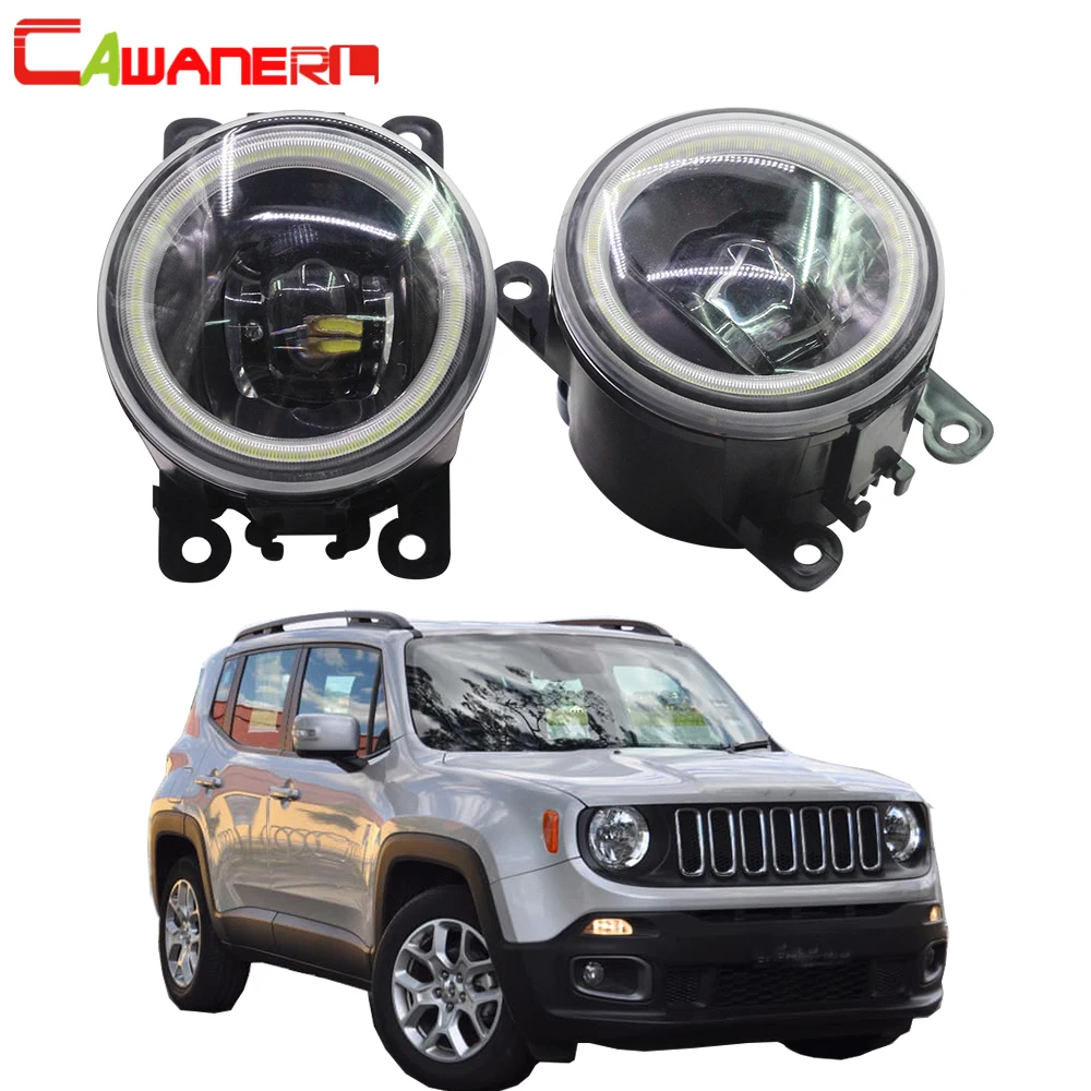 

Cawanerl For Jeep Renegade BU 2015-2018 Car LED Lamp H11 Fog Light Kit 4000LM Angel Eye Daytime Running Light DRL 12V Styling