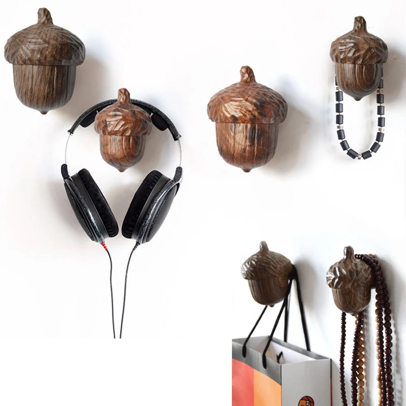 1pc Resin Creative Pine Cones Decoration Hook Wall Hanging Coat Rack