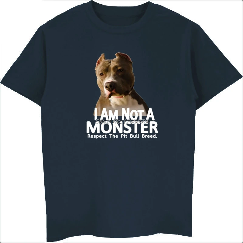 

Respect Pit Bull Terrier T Shirt Men Short Sleeve Cotton O-neck T-shirt Funny Not A Monster Dog Shirts Cool Tees Tops Streetwear