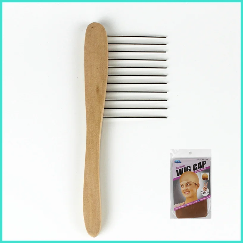 

1Pcs Long Tooth Comb For Comb Hair Or Wig,Fold Up Hair Good Quality Loop Brush/Comb Styling Tool For Wig+1 Pack Wig Cap