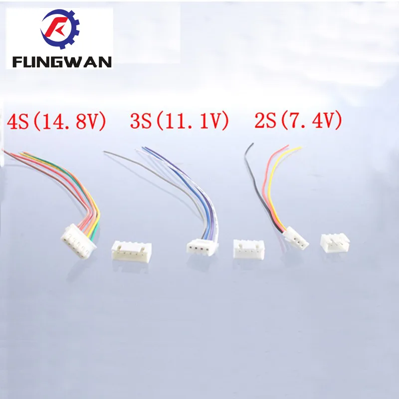 

100 Pairs 2S1P 3S1P 4S1P 6S1P JST XH RC lipo Battery Balance Charger Plug Line with terminal line