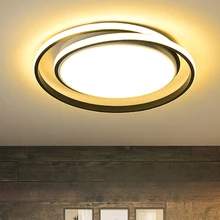 Круглые современные светодиодные потолочные лампы для гостиной, спальни, приспособление, пульт дистанционного управления+ затемненный белый или черный потолочный светильник