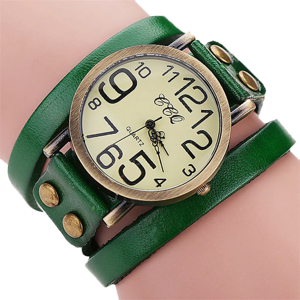 CCQ бренд мода Винтаж коровья кожа браслет часы Женское платье наручные часы кварцевые наручные часы Relogio Feminino горячая распродажа#5/22