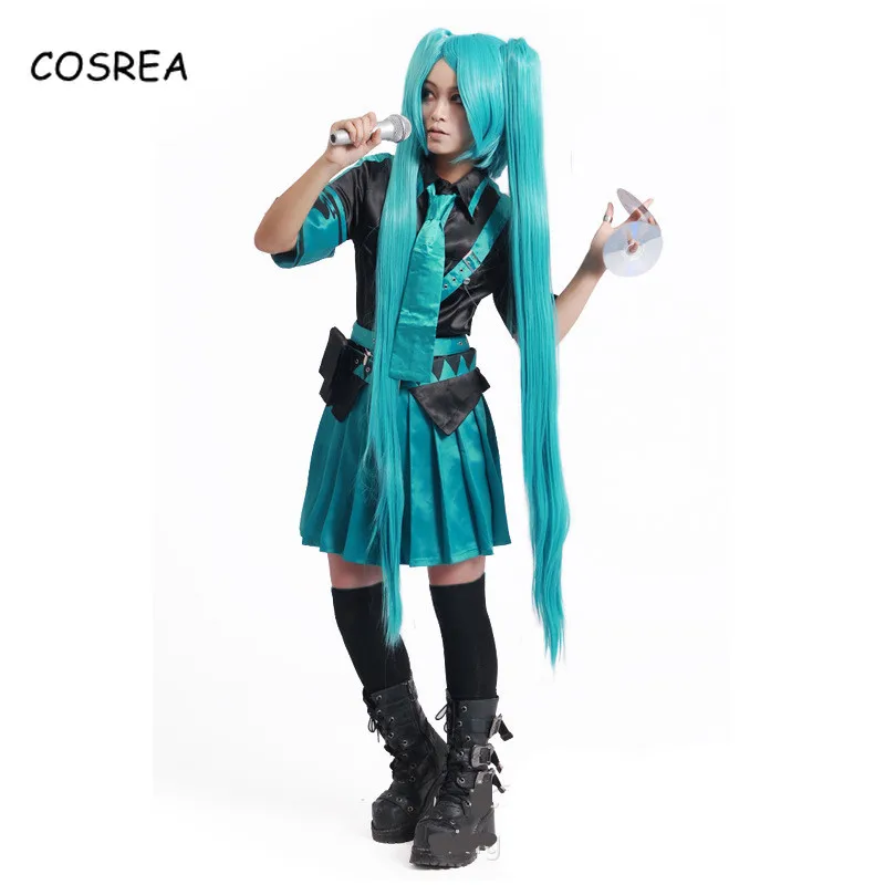 

Anime Hatsune Miku Wig Top Girls Skirts Full Set Women Suits for Girls Female Outfits Shoes Japanese Cosplay Costumes