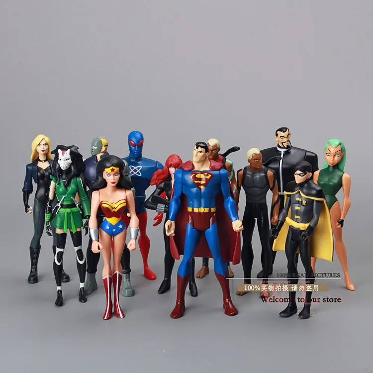 DC Comics Super Heroes Superman Robin Wonder Woman PVC Action Figures Collectible Model Toys 12pcs/